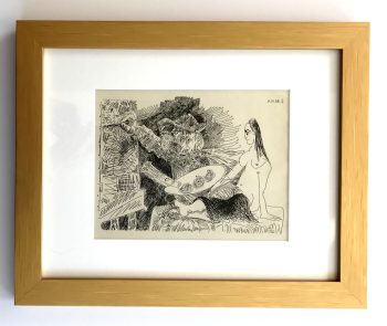 Framed Pablo Picasso Erotic Gravures 1 dated 4/10/1968