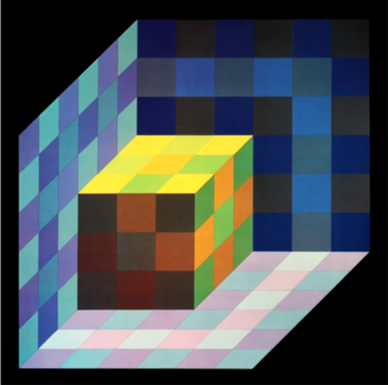 Victor Vasarely Progression 2-4, Optic Art