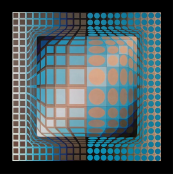 Victor Vasarely Progression 3-2, Optic Art