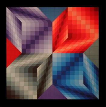 Victor Vasarely Progression 3-3, Optic Art