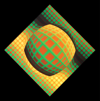 Victor Vasarely Progression 3-4, Optic Art