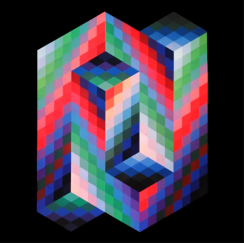 Victor Vasarely Progression 2-7, Optic Art