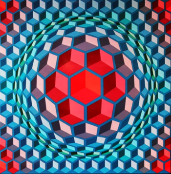 Victor Vasarely Progression 1-1, Optic Art