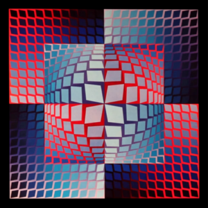 Victor Vasarely Progression 1-3, Optic Art