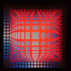 1972 Victor Vasarely Progression 1-4, Optic Art