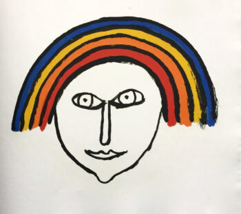 Calder Sacrilege of Alan Kent 10, Engraving in colored aquatints