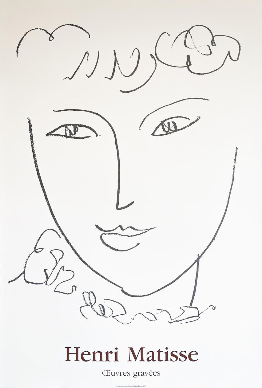 Matisse Oeuvres Gravees -La Pompadour Large Poster Lithograph
