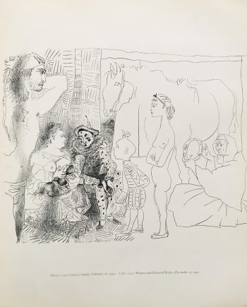 1959 Picasso lithograph Clowns Family