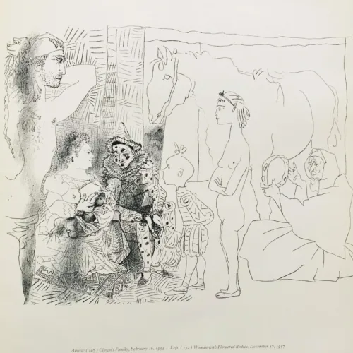 1959 Picasso lithograph Clowns Family