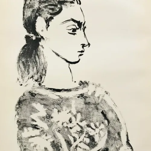 1959 Picasso lithograph Woman with Flowered Bodeice