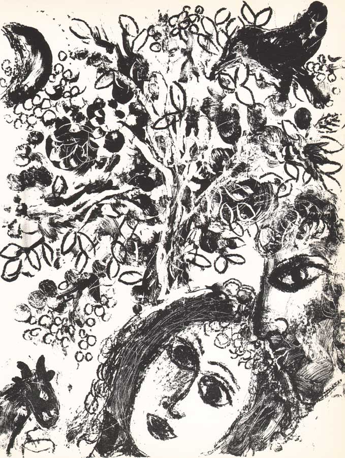 1960 Chagall Original Lithograph Couple devant l'arbre