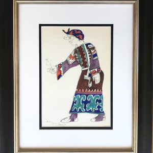 Framed Lithograph Michel La Rionon Costume de Baba Yaga