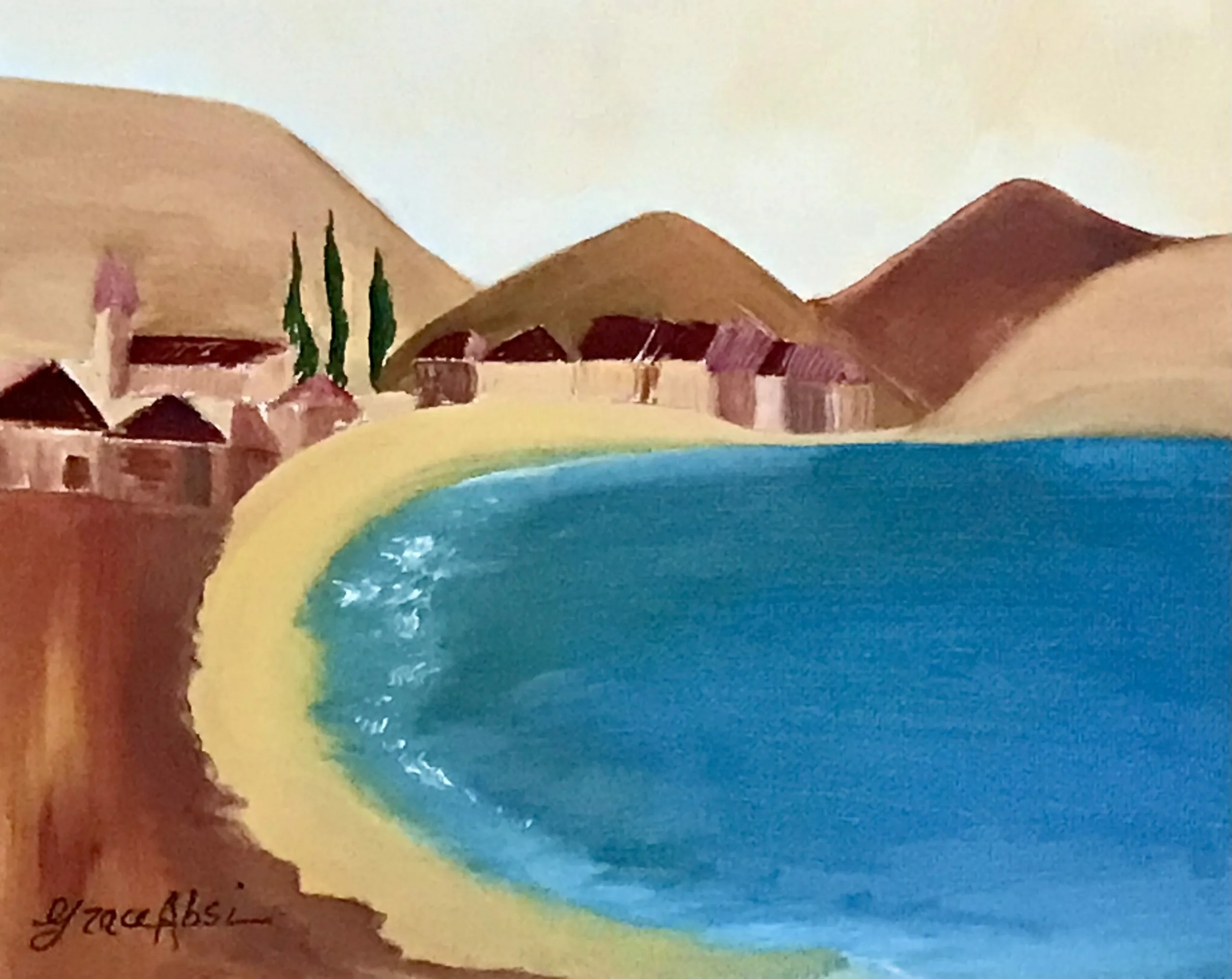 Grace Absi Bay view Oil Painting on Canvas 2003