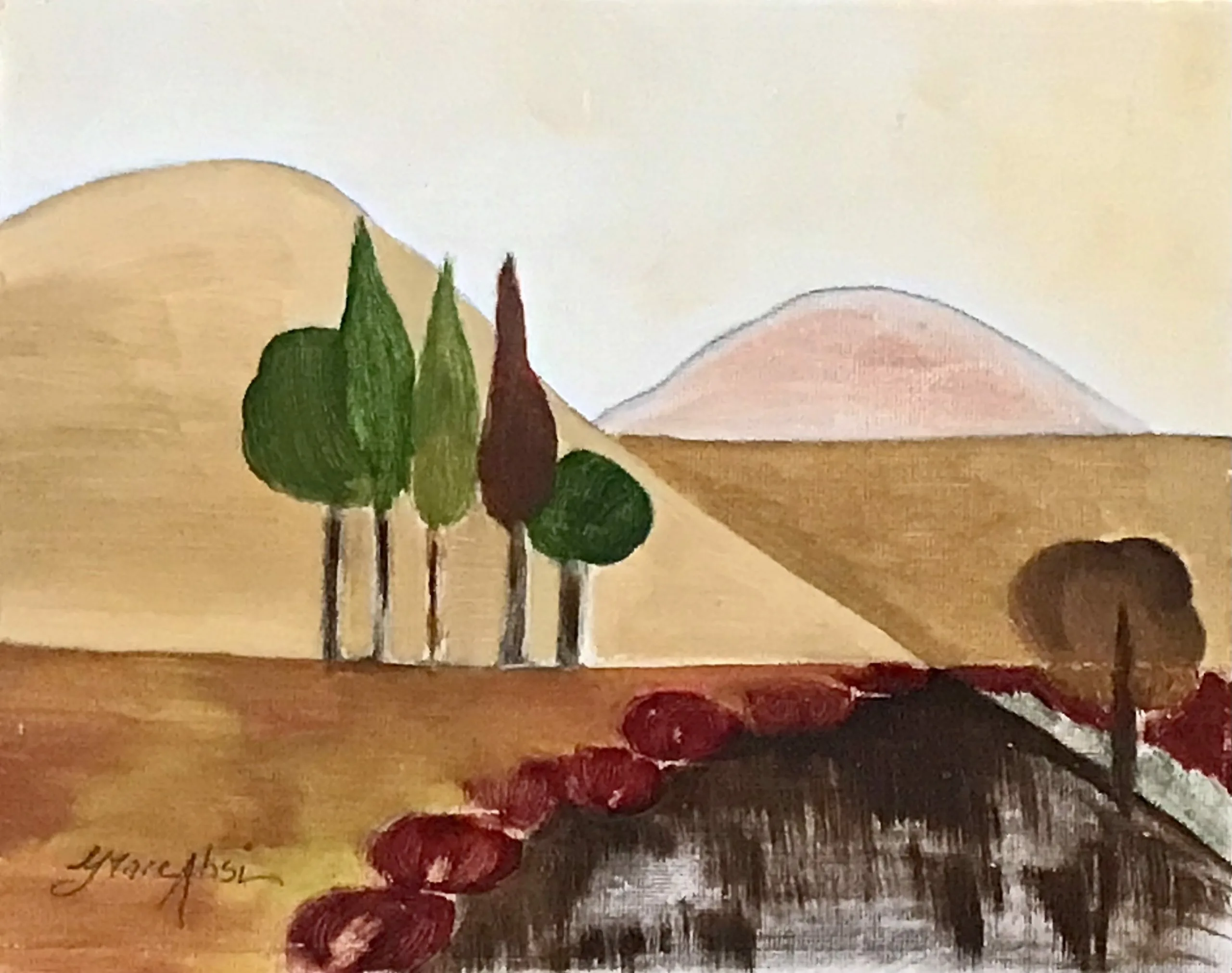 Grace Absi Palm Desert Oil Painting on Canvas 2003