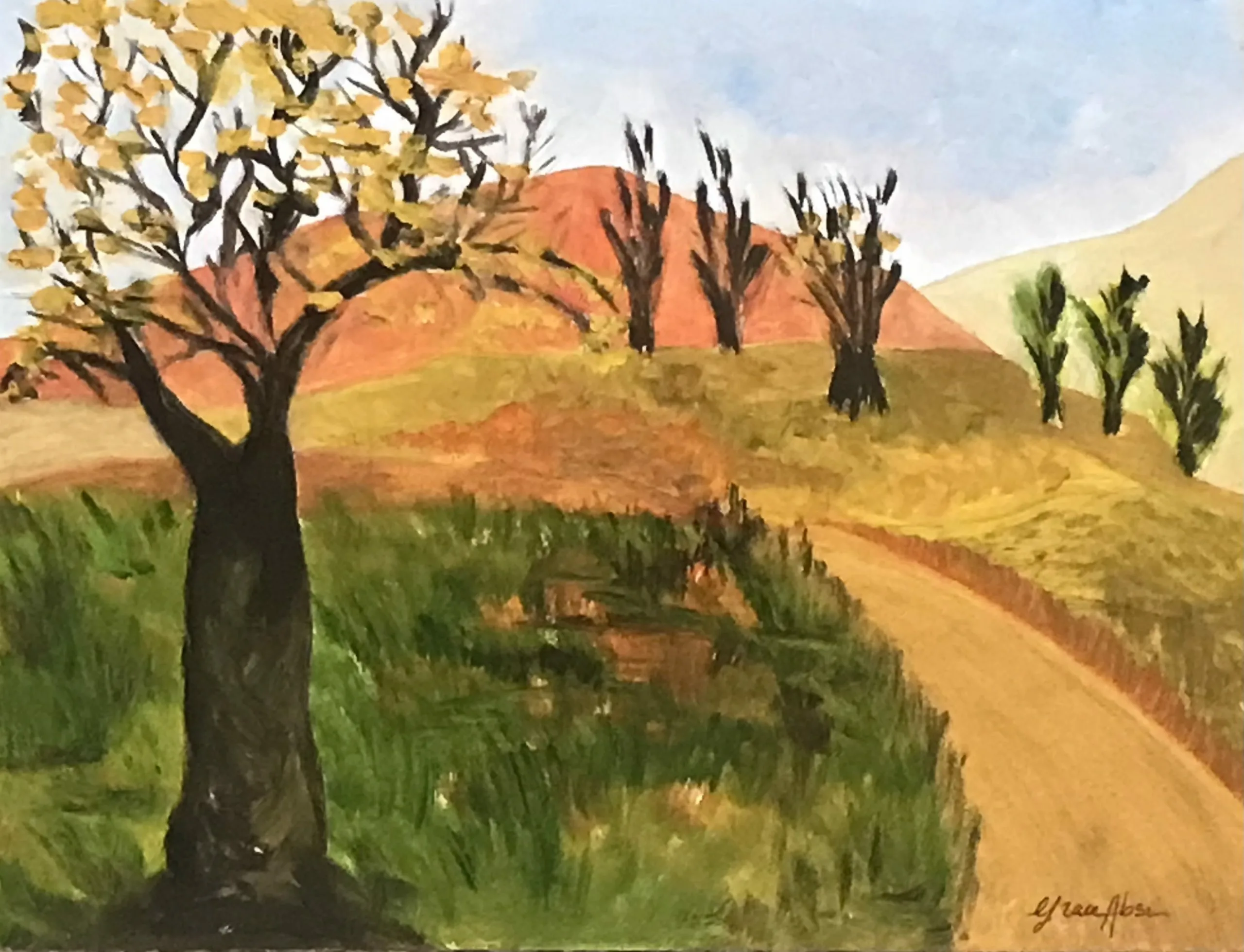 Absi Grace Spring hills Oil Painting on Paper