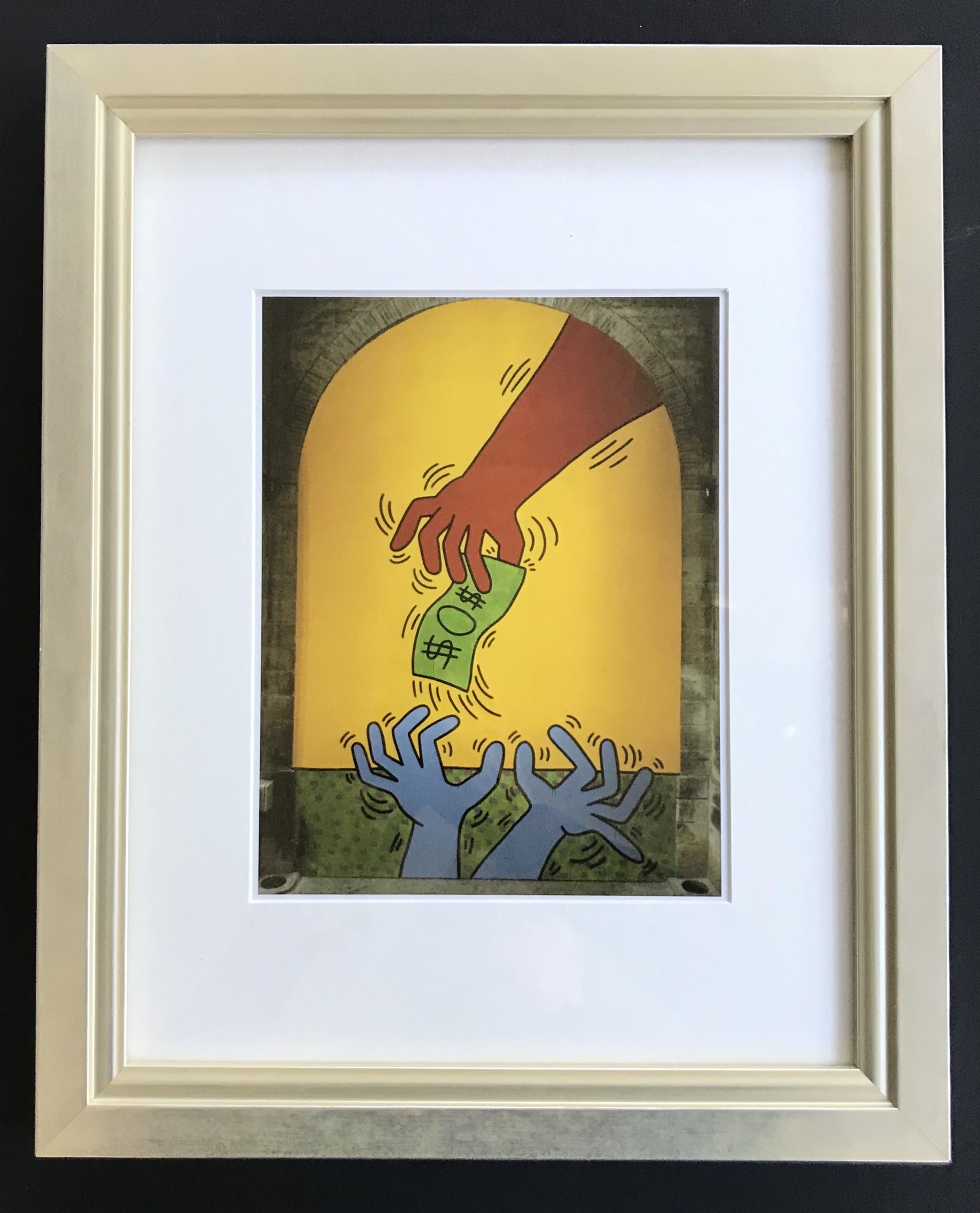 Framed Keith Haring print 3-1 2008