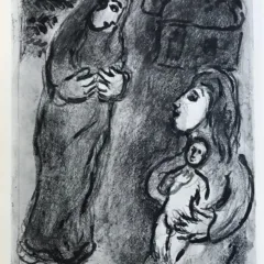 Chagall Heliogravure 12 Bible, Hagar Driving Out 1960