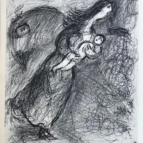 Chagall Heliogravure P14 The Bible Hagar in the Desert 1960