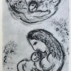 Chagall Heliogravure P16 The Bible Hagar in the Desert 1960