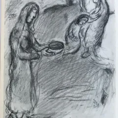 Chagall P20 The Bible Rebekah causes Jacob to be blessed by Isac 1960