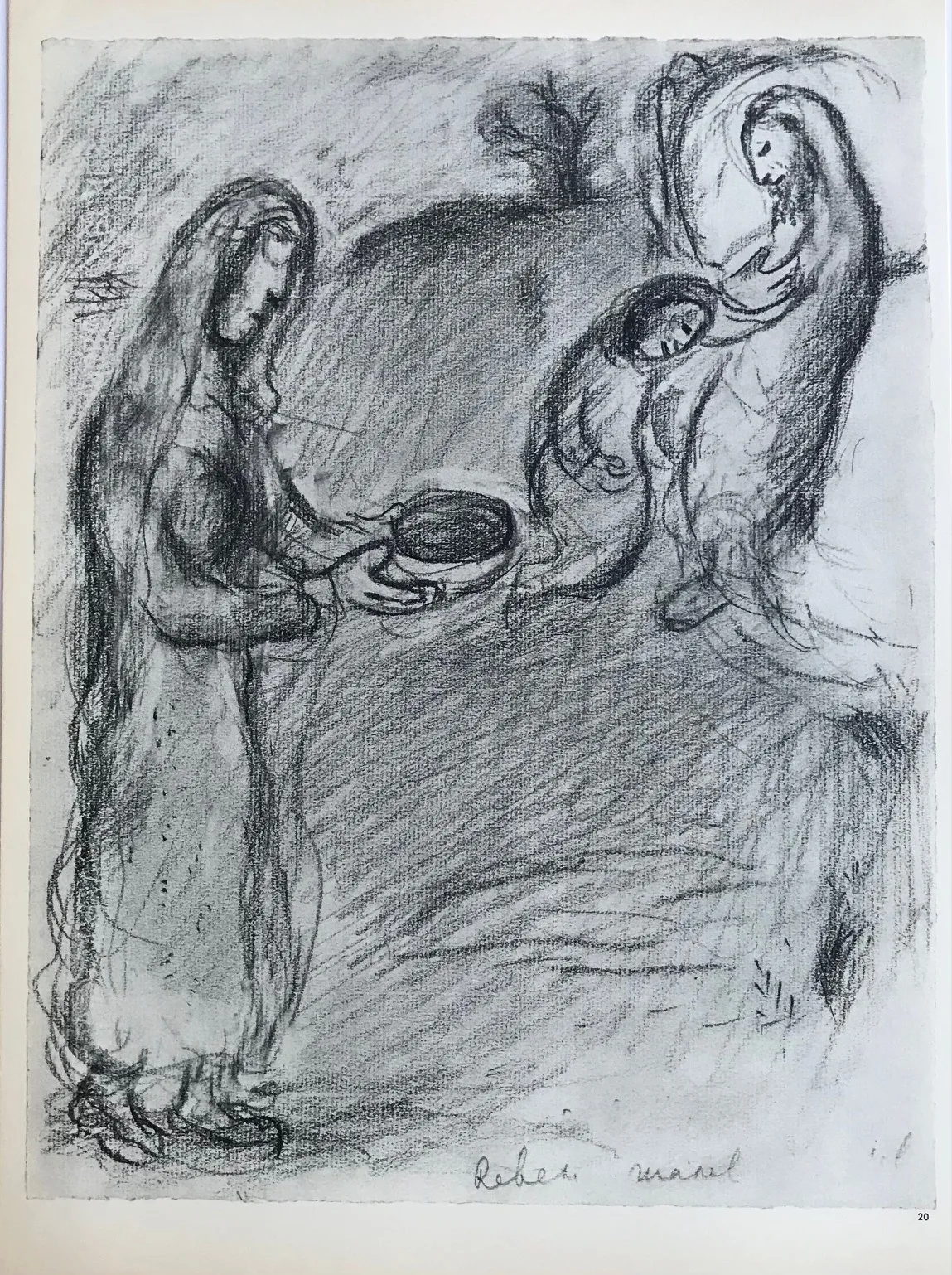 Chagall P20 The Bible Rebekah causes Jacob to be blessed by Isac 1960