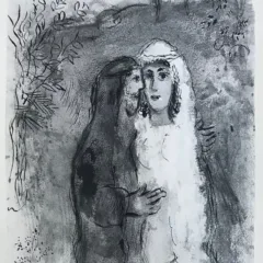 Chagall P23 Drawings for the Bible The two Daughters of Laban