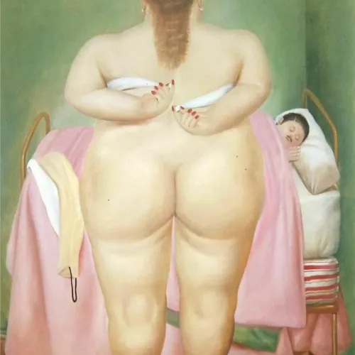 Fernando Botero (after) Woman Putting on Her 1983