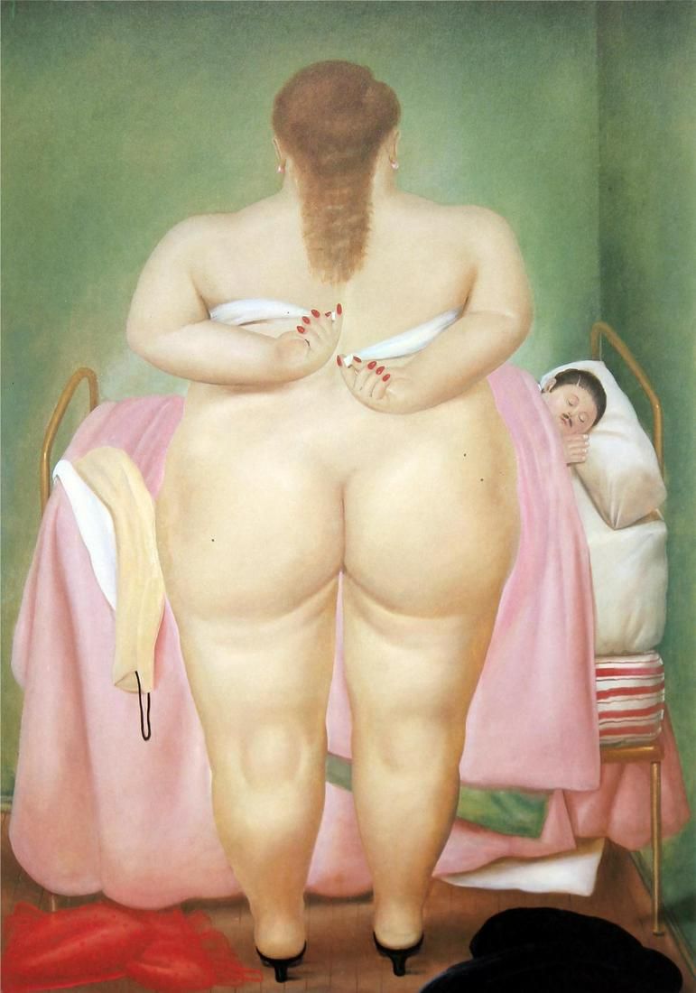 Fernando Botero (after) Woman Putting on Her 1983