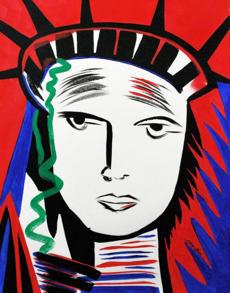 Grace Absi Lady Liberty 2019 Acrylic Painting on Arches paper