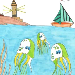 Grace Absi Colored drawing Jelly Fish
