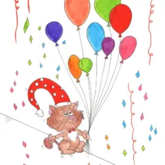 Grace Absi Colored Drawing The cat