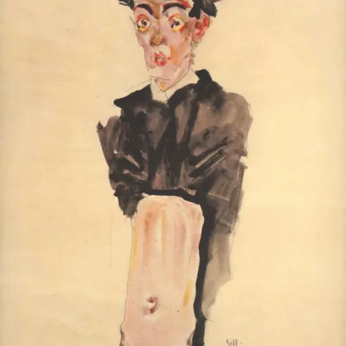 Egon Schiele Lithograph 19 Self portrait 1968