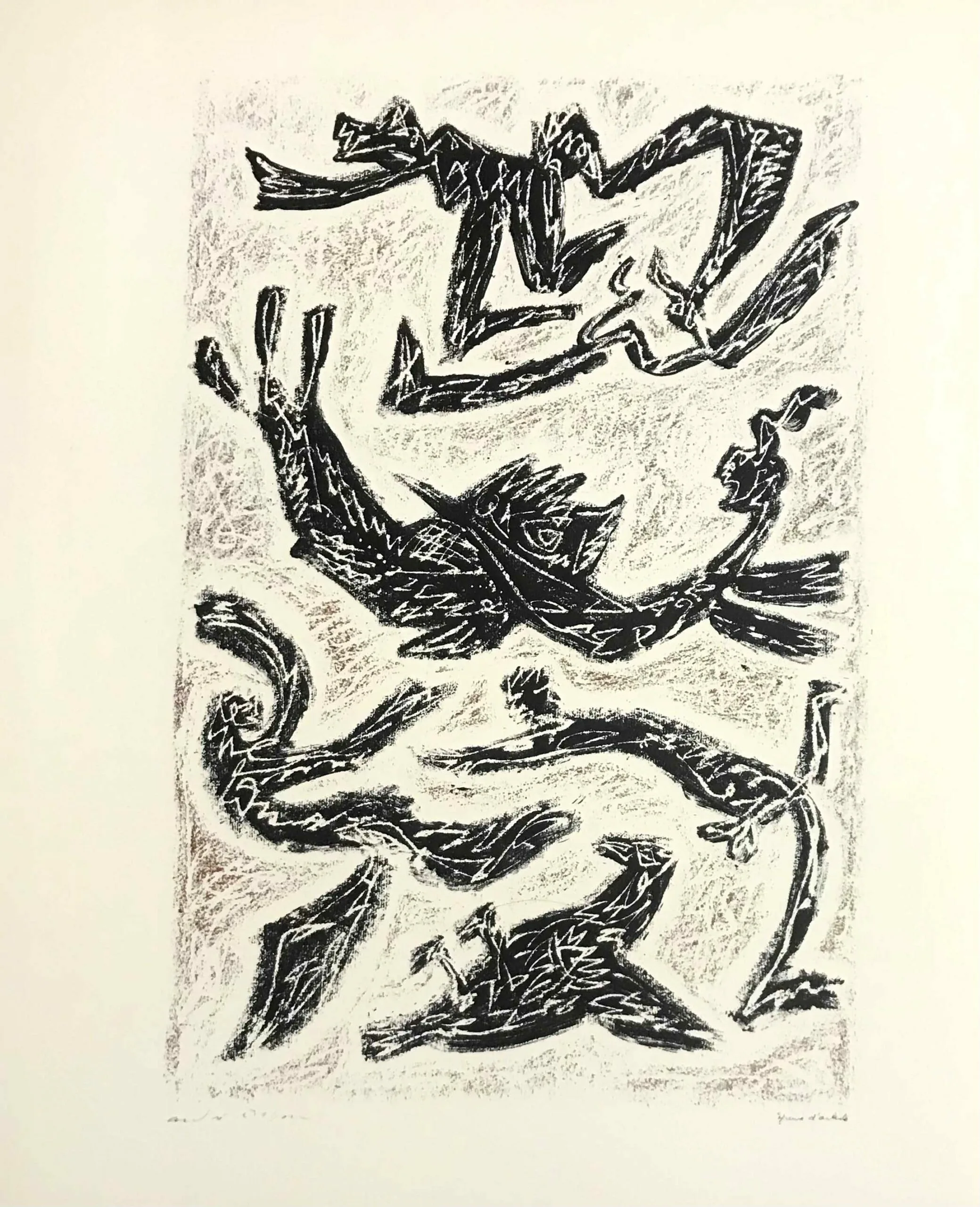 1973 Andre Masson Poursuite en Noir et Bistre N. 28bistre