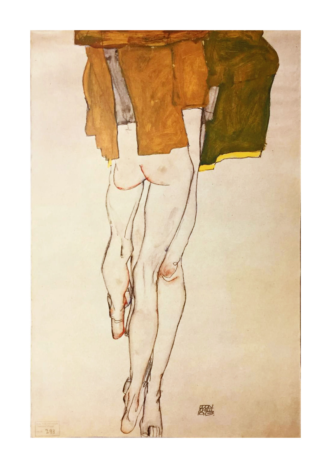 1981 Egon Schiele 20 Erotic Drawings Half Nude Torsos Standing