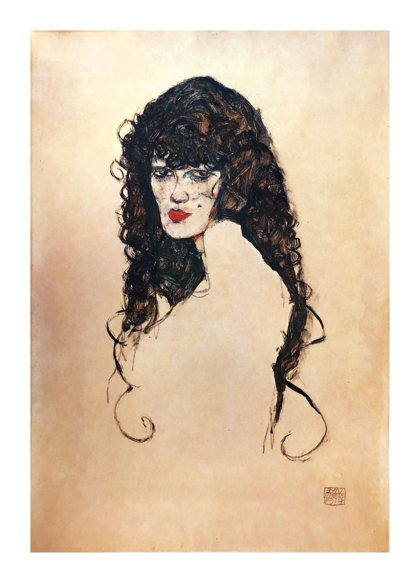 1981 Egon Schiele 25 Erotic Drawings Woman with black hair