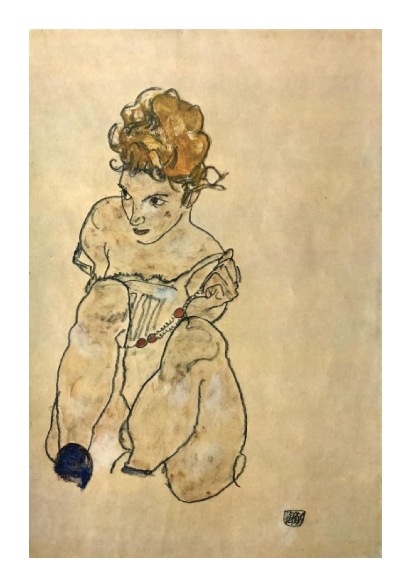 1981 Egon Schiele 34 Erotic Drawings Seated Woman