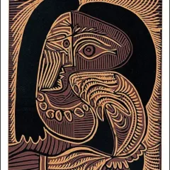 Picasso Woman with a Necklace Linocut XXe siecle 1978