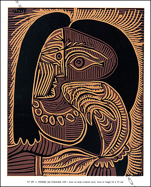 Picasso Woman with a Necklace Linocut XXe siecle 1978