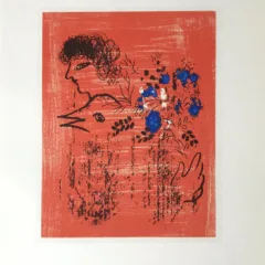 Chagall Lithographs Bouquet a l'Oiseau 1963 Mourlot