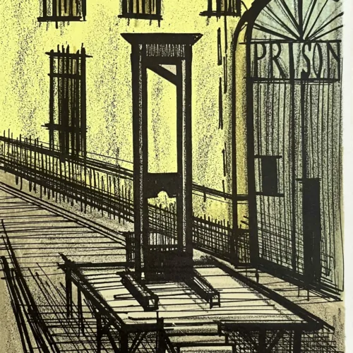 1968 Bernard Buffet Original Lithograph Prison