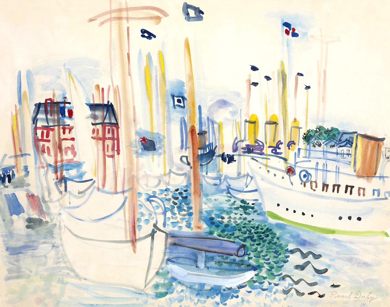 Raoul Dufy Bateaux dans le bassin de Deauville Giclee Ltd Edition
