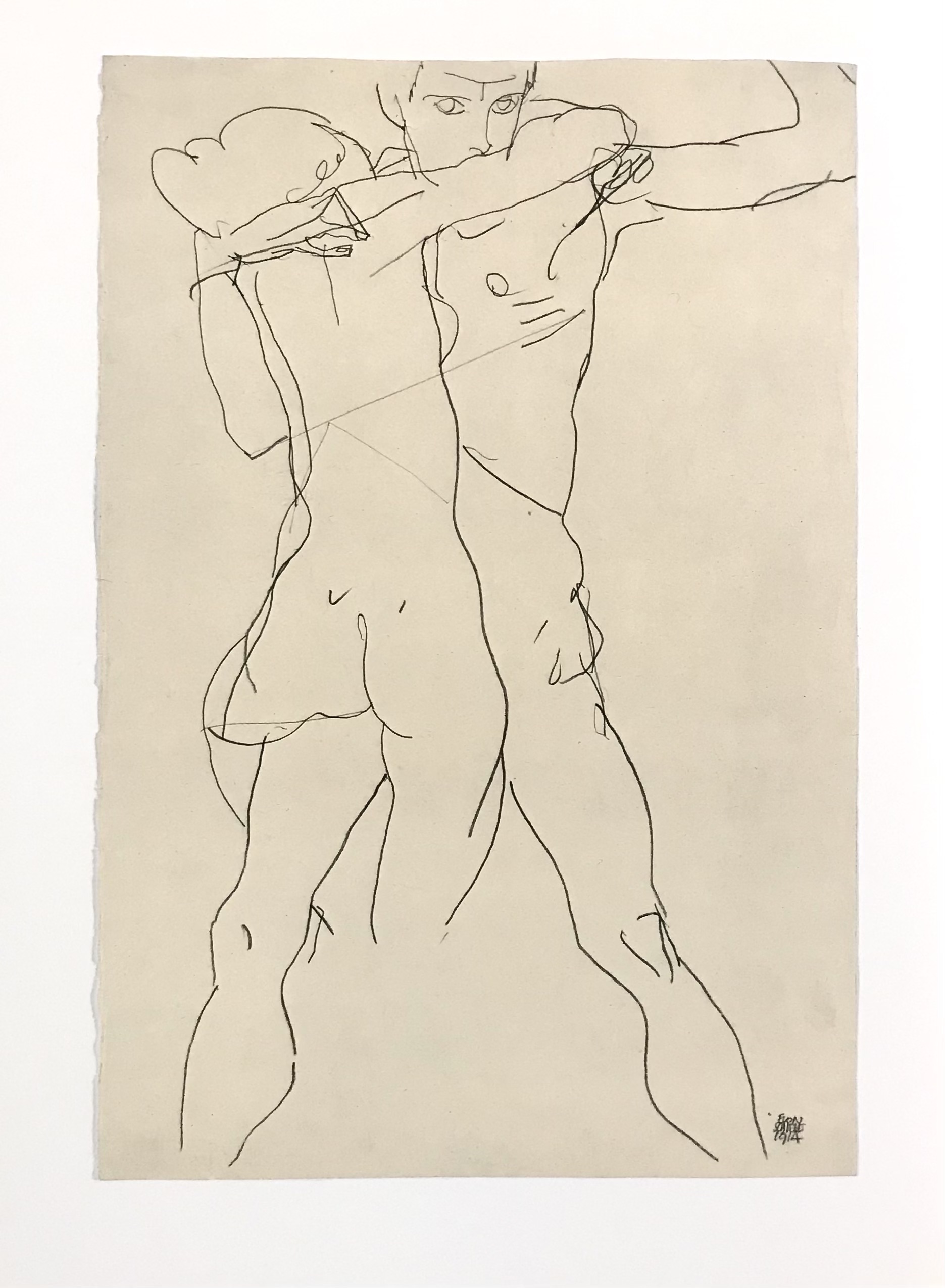 1981 Egon Schiele 39 Erotic Drawing Pair