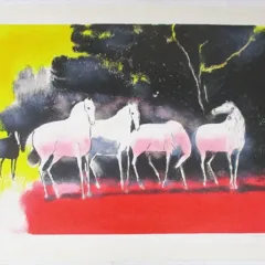 Guiramand Original Lithograph Chevaux Blancs Signed & numbered