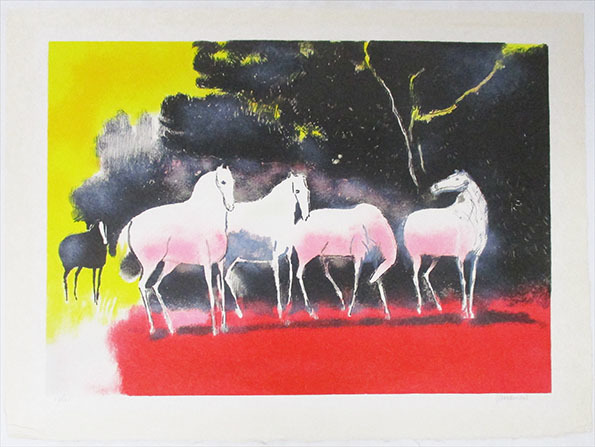 Guiramand Original Lithograph Chevaux Blancs Signed & numbered