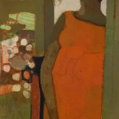 Minaux Original Lithograph La Robe Orange 1967 Signed & Numbered