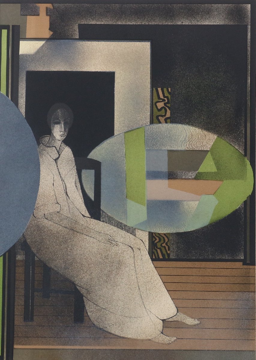 Minaux Original Etching 1978 Woman Sitting in a chair Signed & numbered