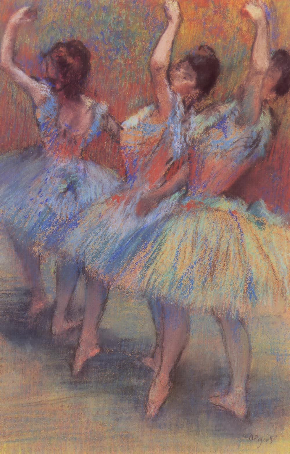 Edgar Degas Three Dancers-Pastel Numbered Giclee