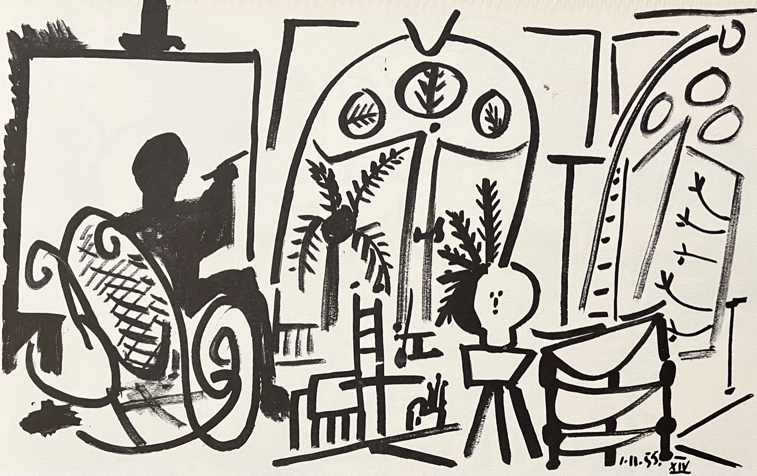 Picasso Sketchbook Carnet de la Californie Lithograph 14 dated 1/11/1955