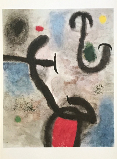 Joan Miro Derriere le Miroir Femme et Oiseaux 1965