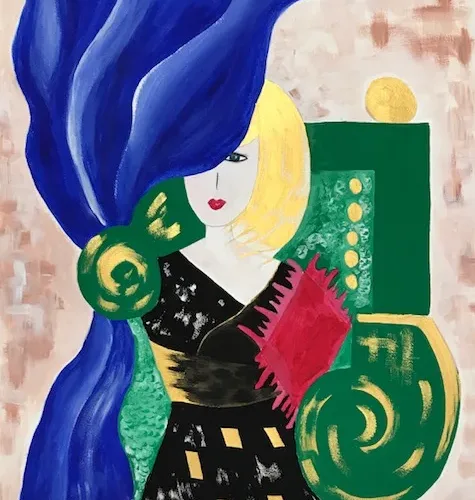 Grace Absi Green Chair 2017 Acrylic Painting on Arches Paper